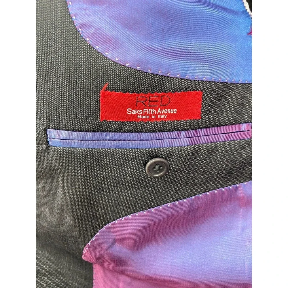 Ermenegildo Zegna Blazer Jacket Mens Sz 42L Gray‎ Wool Silk Stripe 2 Button